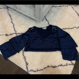 Urban Romantics Top w/ Bell sleeves & peal accents